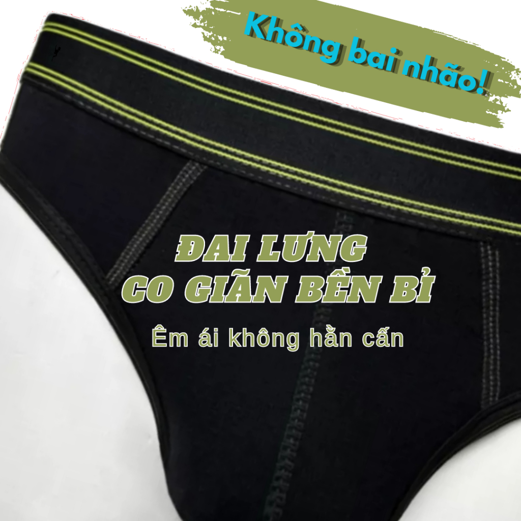 Quần Lót Nam Nhiều Lưng Thun Cotton Vải Dày, Quần Sịp Nam Cao Cấp Co Giãn, Cực Thoáng Mát, Mềm Mại