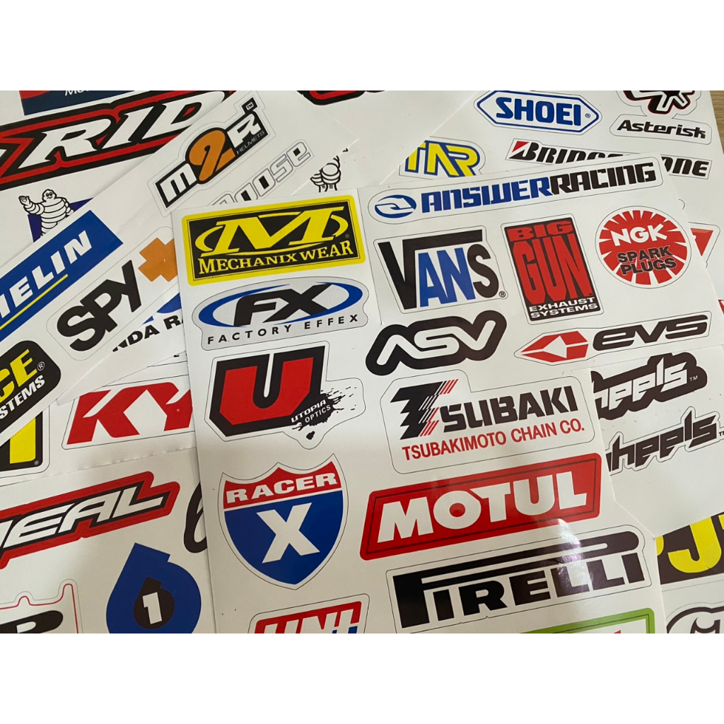 Decal sticker nhiều hình dán xe máy, tem hình trang trí vỏ xe máy mẫu Bitubo, BelRay, Catrol,...
