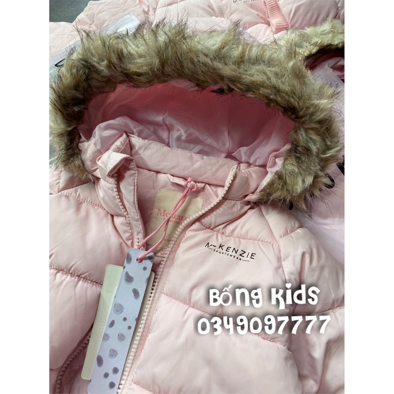 Áo Phao Bé Gái Túi Nắp Mềm Nhẹ Hồng McKenzie