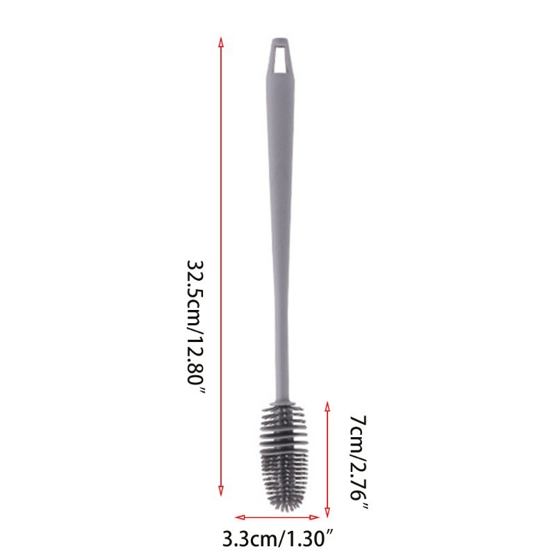 Bàn Chải Silicon Cọ Cao Cấp Vệ Sinh Ly Cốc Cán Cầm Dài, Có Móc Treo - Tiện Lợi - Dễ Thao Tác