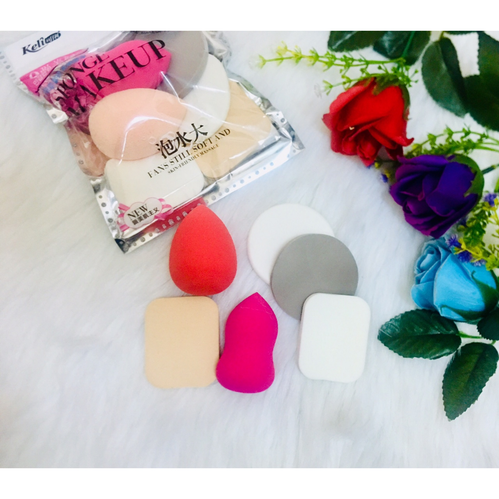 Túi 6 mút tán kem nền mềm mịn KELI
