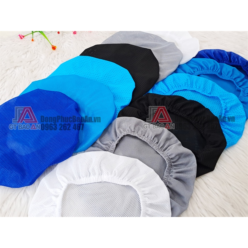 Nón Lưới Trùm Tóc Bo Thun Nhiều Màu Cho Công Nhân Nhà Máy, Chế Biến Thực Phẩm, Thủy Sản