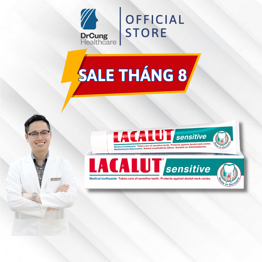 Bác Sĩ Cung Kem Đánh Răng Lacalut Sensitive - Vệ Sinh Răng Miệng Cho Răng Nhạy Cảm, Giảm Ê Buốt (Tuýp 75Ml)