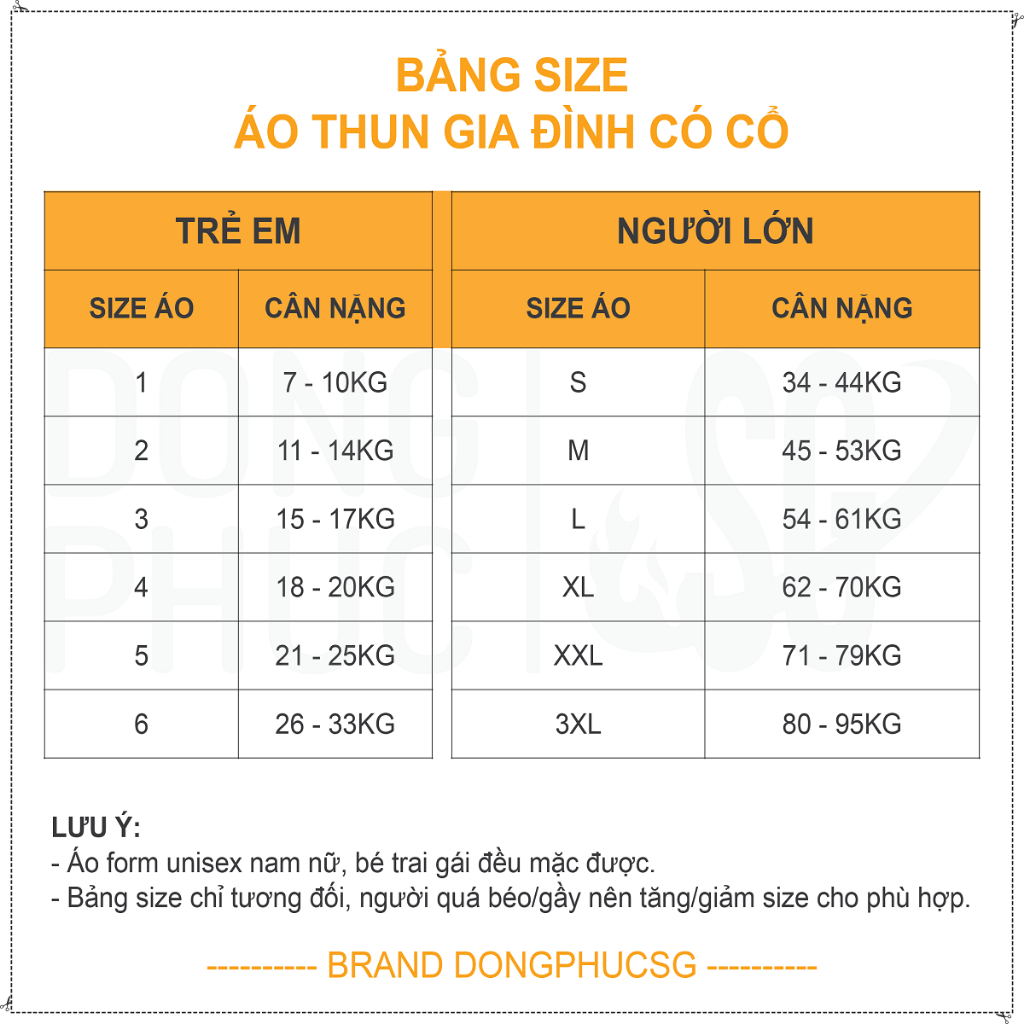 Áo gia đình có cổ polo màu cam chất vải cá sấu dày dặn đủ size bé trai gái làm đồng phục A3SC SGSTORE1