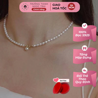 Chuỗi Đeo Cổ Khóa Bạc 925 Size 4ly Màu Trắng - Ngọc Trai Trường Thịnh