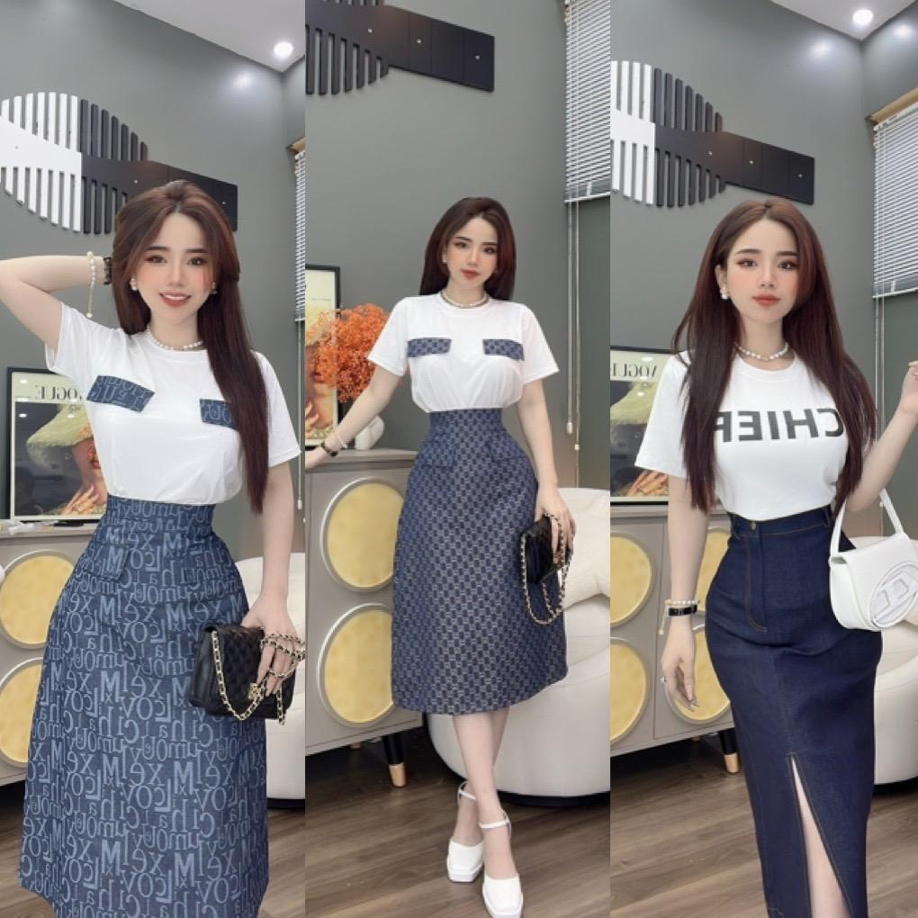 SET ÁO THUN CHÂN VÁY JEAN XINH XẮN - SHOP LINH TRANG BOUTIQUE