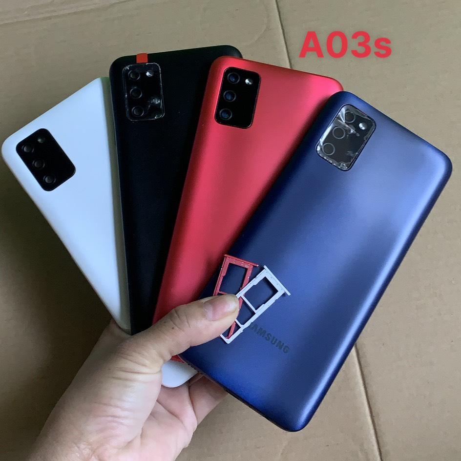 <<Ảnh thật>>Bộ vỏ zin Samsung A03s (bộ kèm kính camera.nút bấm)