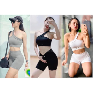 Sale Set botee chéo vai về hàng Loại 1 logo thêu tập gym yoga