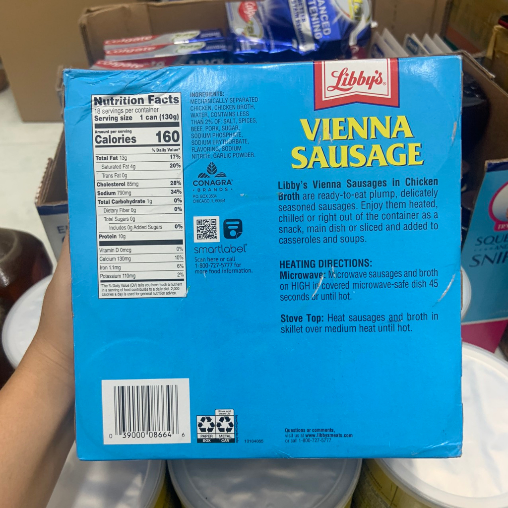 Xúc xích đóng hộp date 7/2025 Libbys Vienna Sausage - EDS Hàng Mỹ
