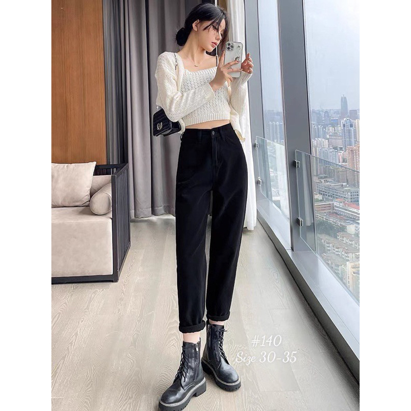 Quần Baggy Jean Nữ Lưng Cao Bigsize đến 80kg MS140 Thời Trang King Jean