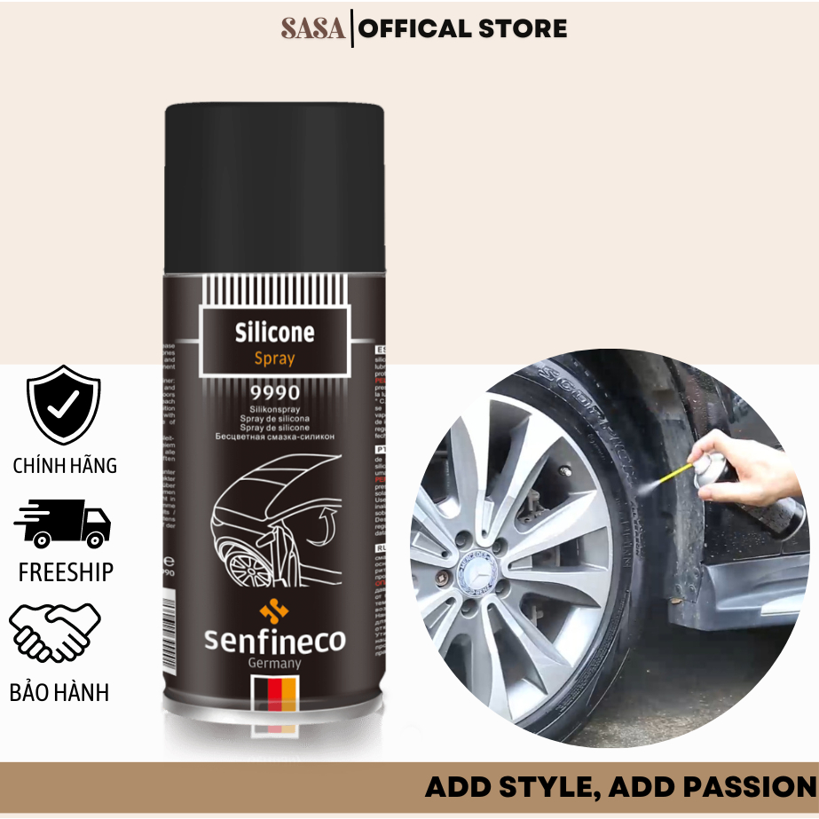 Xịt Dưỡng Cao Su Gioăng Cửa Ô Tô Senfineco 9990 Của Đức dung tích 450ml