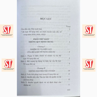 BỘ LUẬT TỐ TỤNG DÂN SỰ ( SỬA ĐỔI, BỔ SUNG NĂM 2019, 2020,2022)