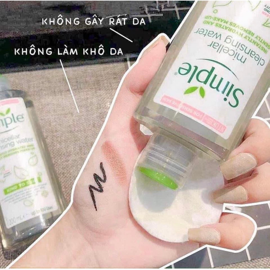 Nước Tẩy Trang Simple Micellar Cleansing Water Cho Da Nhạy Cảm 200ml