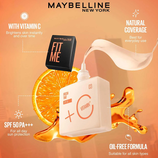 Kem Nền Maybelline Fit Me Fresh Tint C Tươi Mướt Chống Nắng SPF50 PA+++ (30ml) | BigBuy360 - bigbuy360.vn