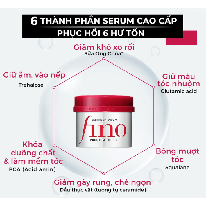 Kem Ủ Dưỡng Ẩm, Giúp Tóc Phục Hồi Fino Premium Touch (230g)