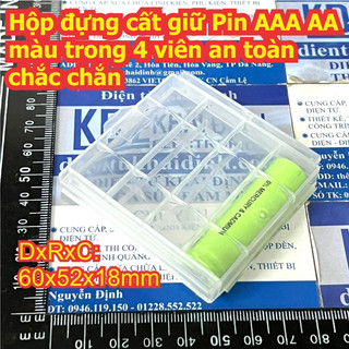 10 cái Hộp đựng cất giữ Pin AAA AA màu trong 4 viên an toàn chắc chắn kde9261