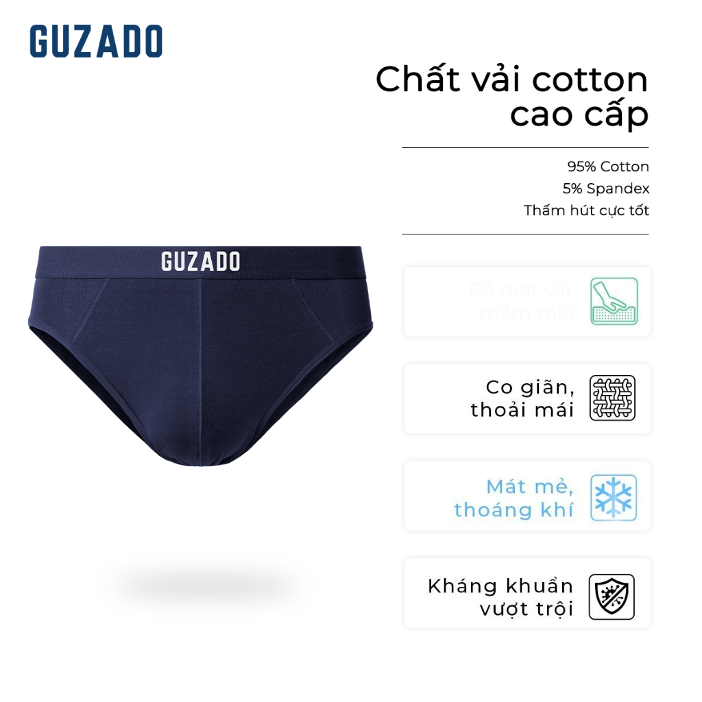 Quần Lót Nam Guzado Mẫu Brief Chất Cotton Kháng Khuẩn Cực Tốt GBF01