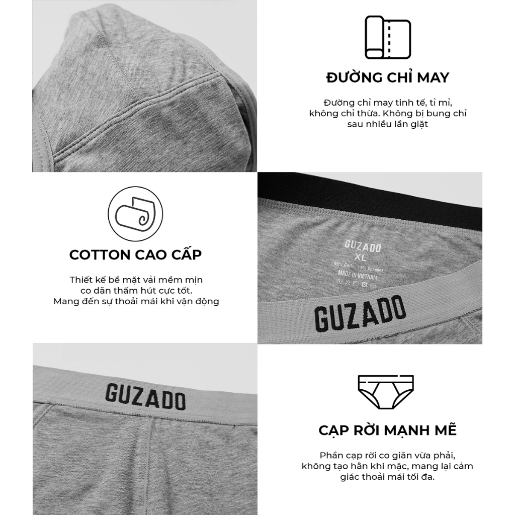 Quần Lót Nam Guzado Mẫu Brief Chất Cotton Kháng Khuẩn Cực Tốt GBF01