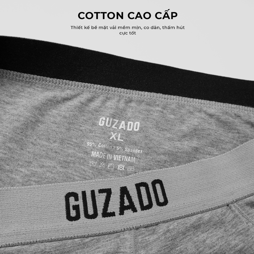 Combo 2 quần sịp nam Guzado Mẫu Brief Cotton Kháng Khuẩn Cực Tốt CB2GBF01