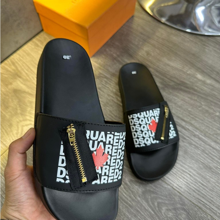 Dép Lê Nam DSQ Lá Phong Mix Khóa Mới Nhất - Dép Nam Lá Phong Khóa Chéo Siêu Đẹp Mới Nhất 2023