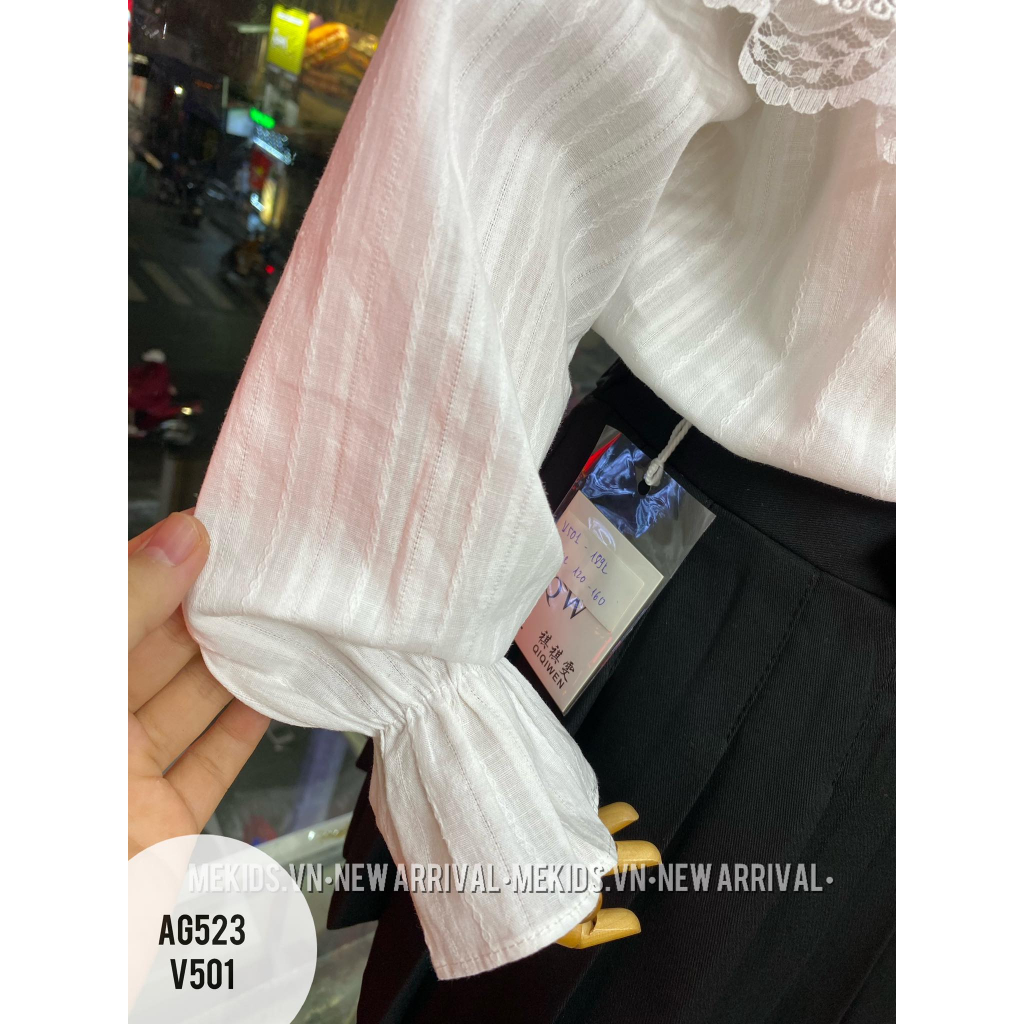 Áo sơ mi trắng bé gái các kiểu