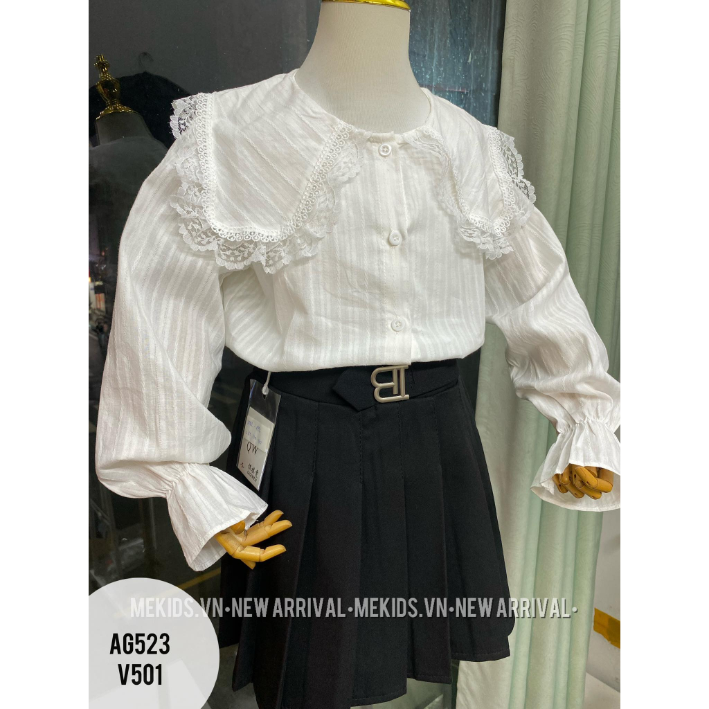 Áo sơ mi trắng bé gái các kiểu