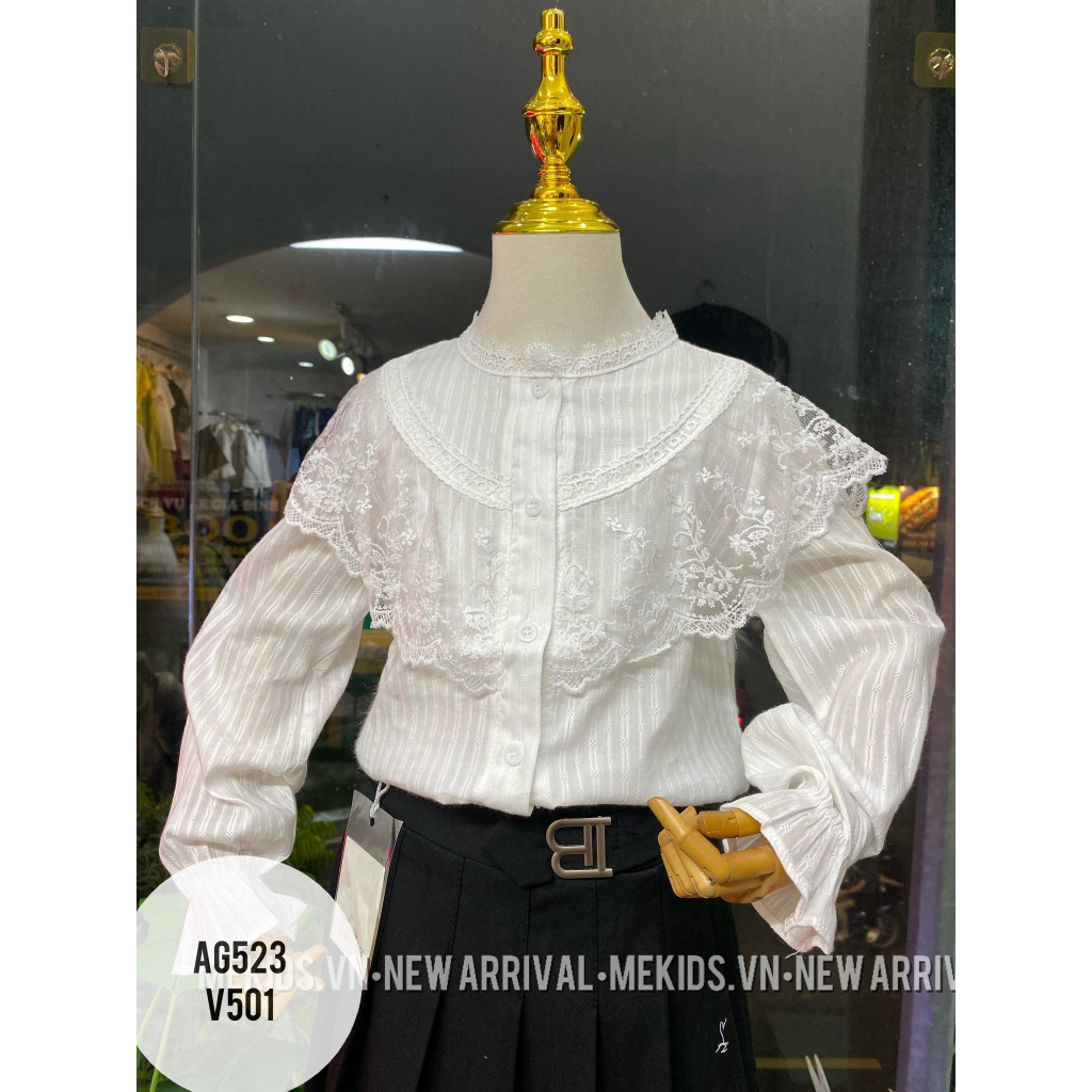 Áo sơ mi trắng bé gái các kiểu