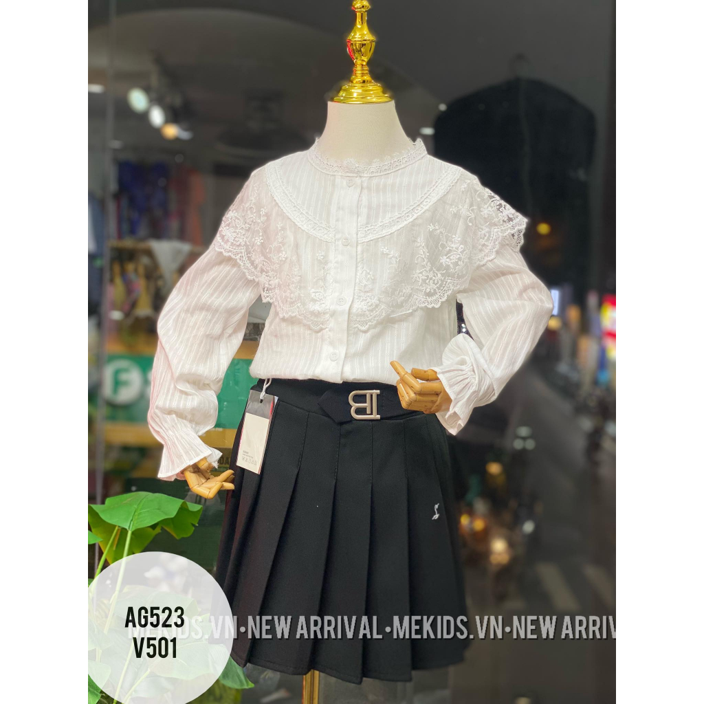 Áo sơ mi trắng bé gái các kiểu