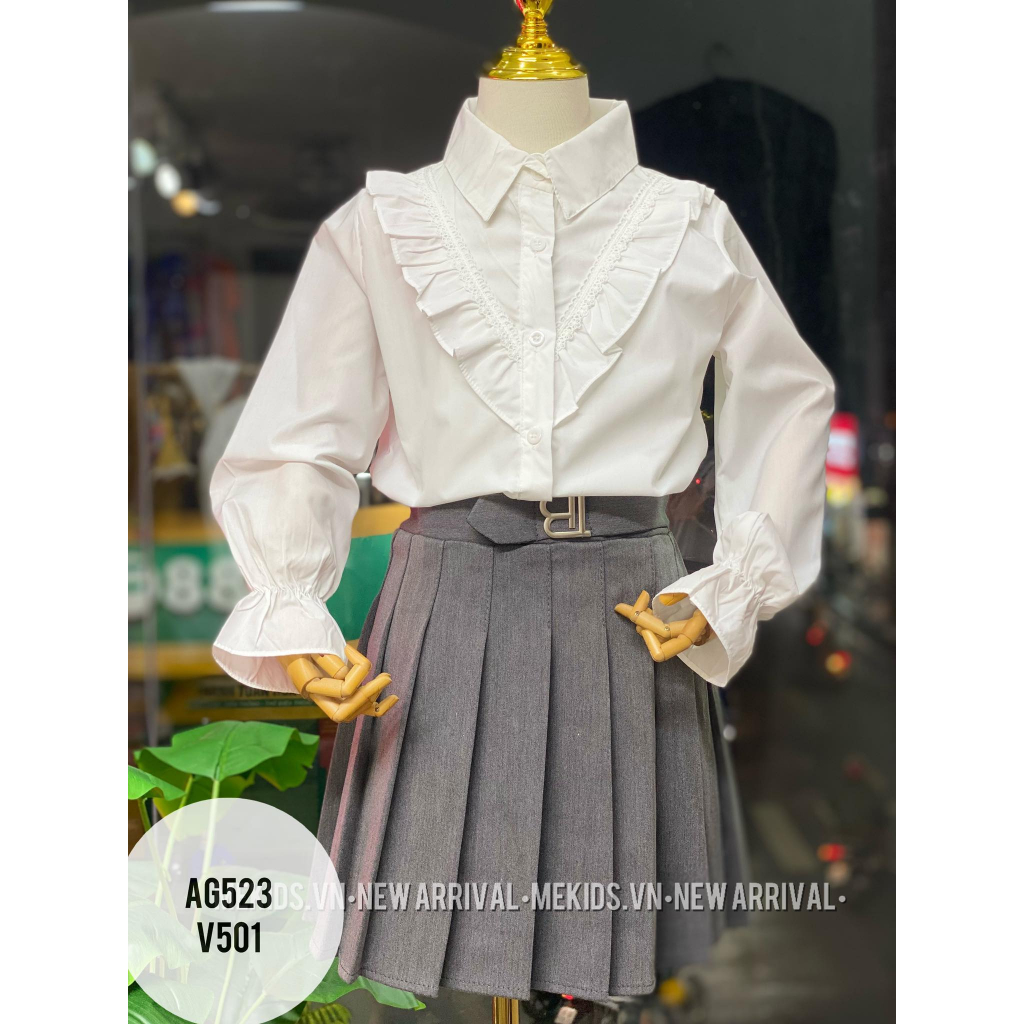 Áo sơ mi trắng bé gái các kiểu