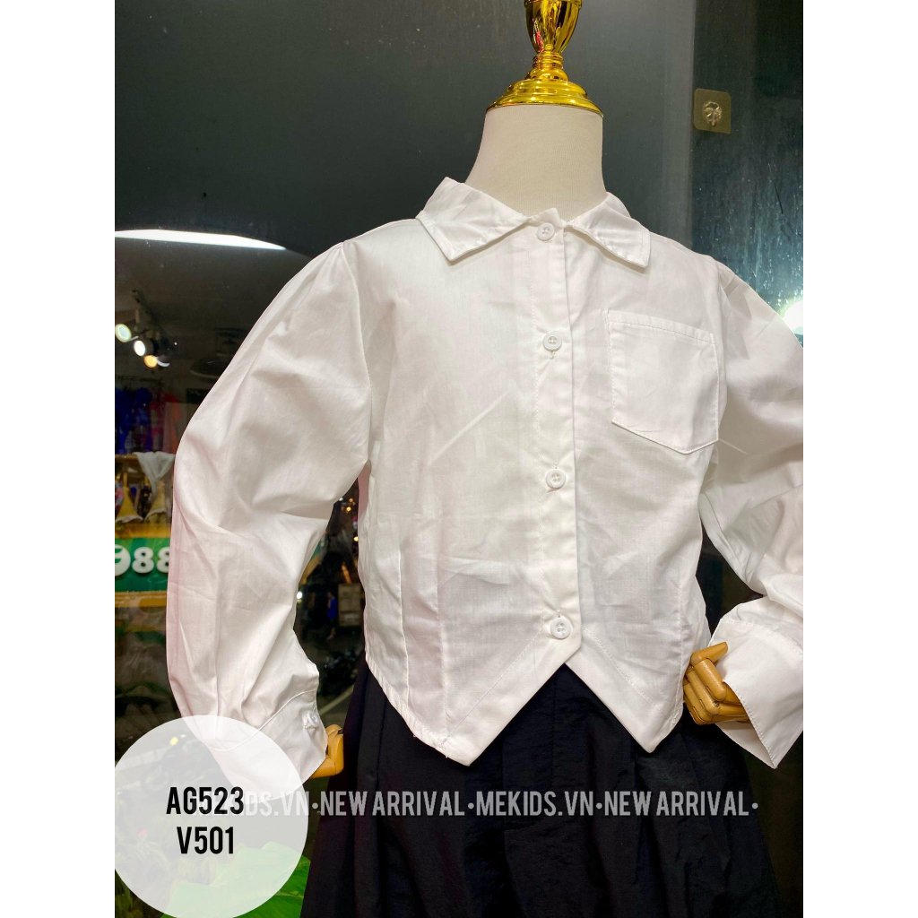 Áo sơ mi trắng bé gái các kiểu