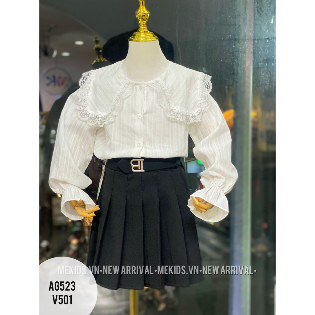 Áo sơ mi trắng bé gái các kiểu