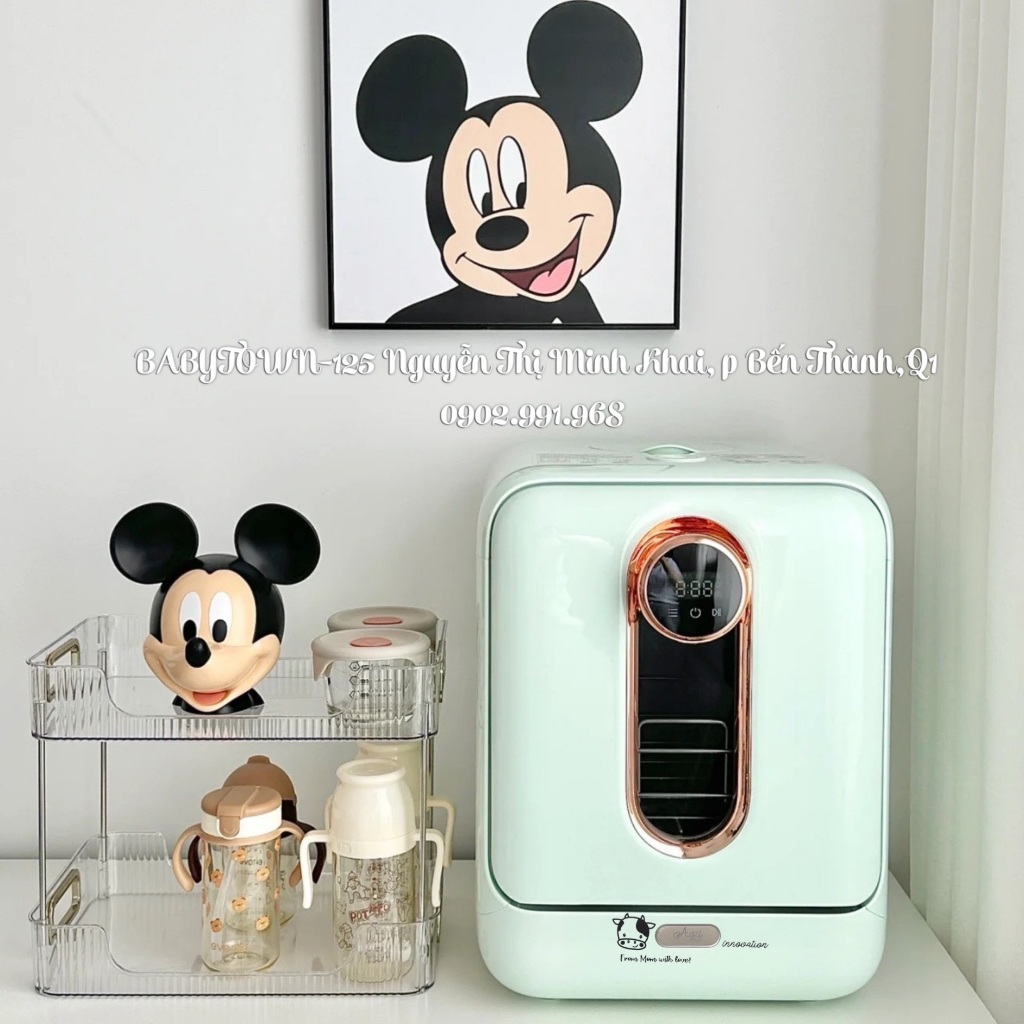 Máy rửa bình sữa thông minh 4in1 Agii03 Agii 03 Korea new 2022, Rửa bình, tiêt trùng,đèn UV, sấy khô - BHCH 1 năm