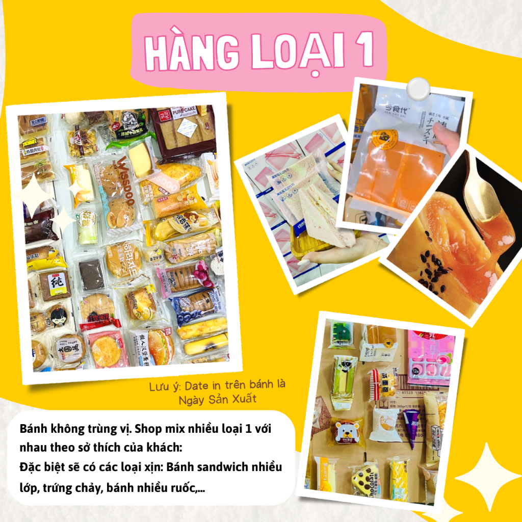 Bánh Mix Đài Loan Thùng 2kg Không Trùng Vị- Bánh mix đủ vị mềm mịn thơm ngon đầy dinh dưỡng