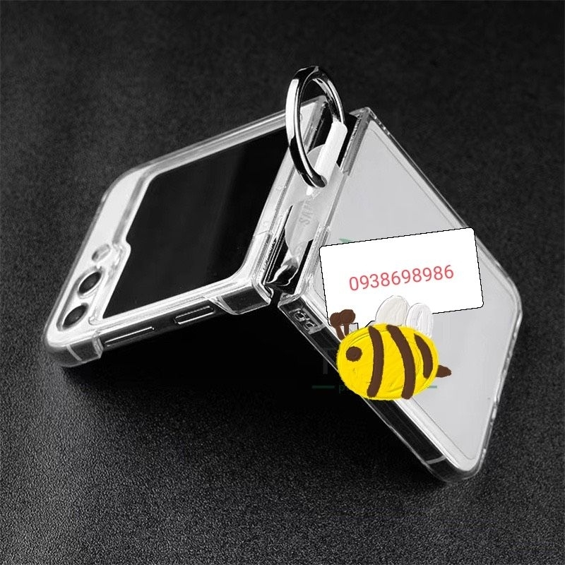 Ốp trong suốt có móc treo Samsung Z Flip 5/ Z Flip 4 / Z Flip 3 khoe màu máy