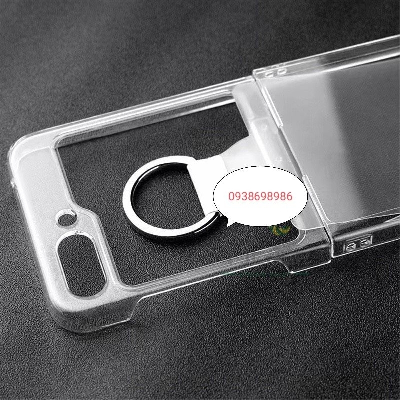 Ốp trong suốt có móc treo Samsung Z Flip 5/ Z Flip 4 / Z Flip 3 khoe màu máy