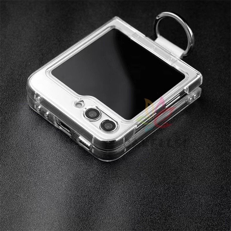 Ốp trong suốt có móc treo Samsung Z Flip 5/ Z Flip 4 / Z Flip 3 khoe màu máy