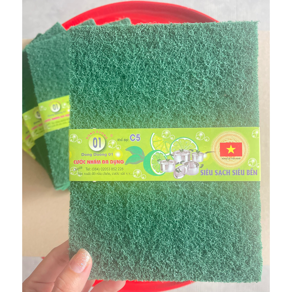 Miếng cước rửa chén xanh nhám - Combo 2 miếng