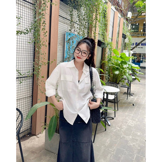 Áo sơmi basic 2 túi trước dài tay she nn