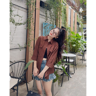 Áo Sơmi Basic 2 Túi Trước Dài Tay SHE NN
