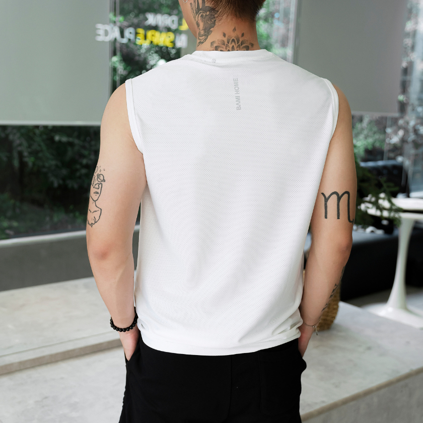 Áo tanktop nam thun mè BAMIHOME Áo ba lỗ thể thao tập gym thoáng mát thấm hút mô hồi ATT06