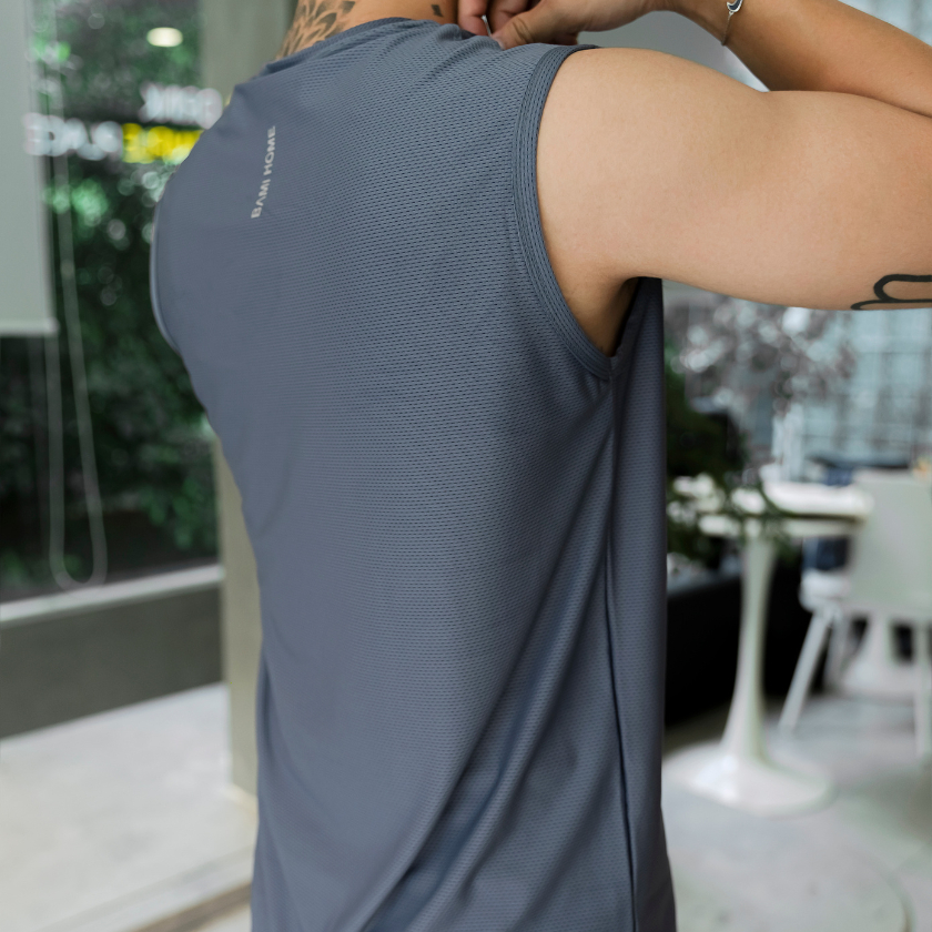 Áo tanktop nam thun mè BAMIHOME Áo ba lỗ thể thao tập gym thoáng mát thấm hút mô hồi ATT06