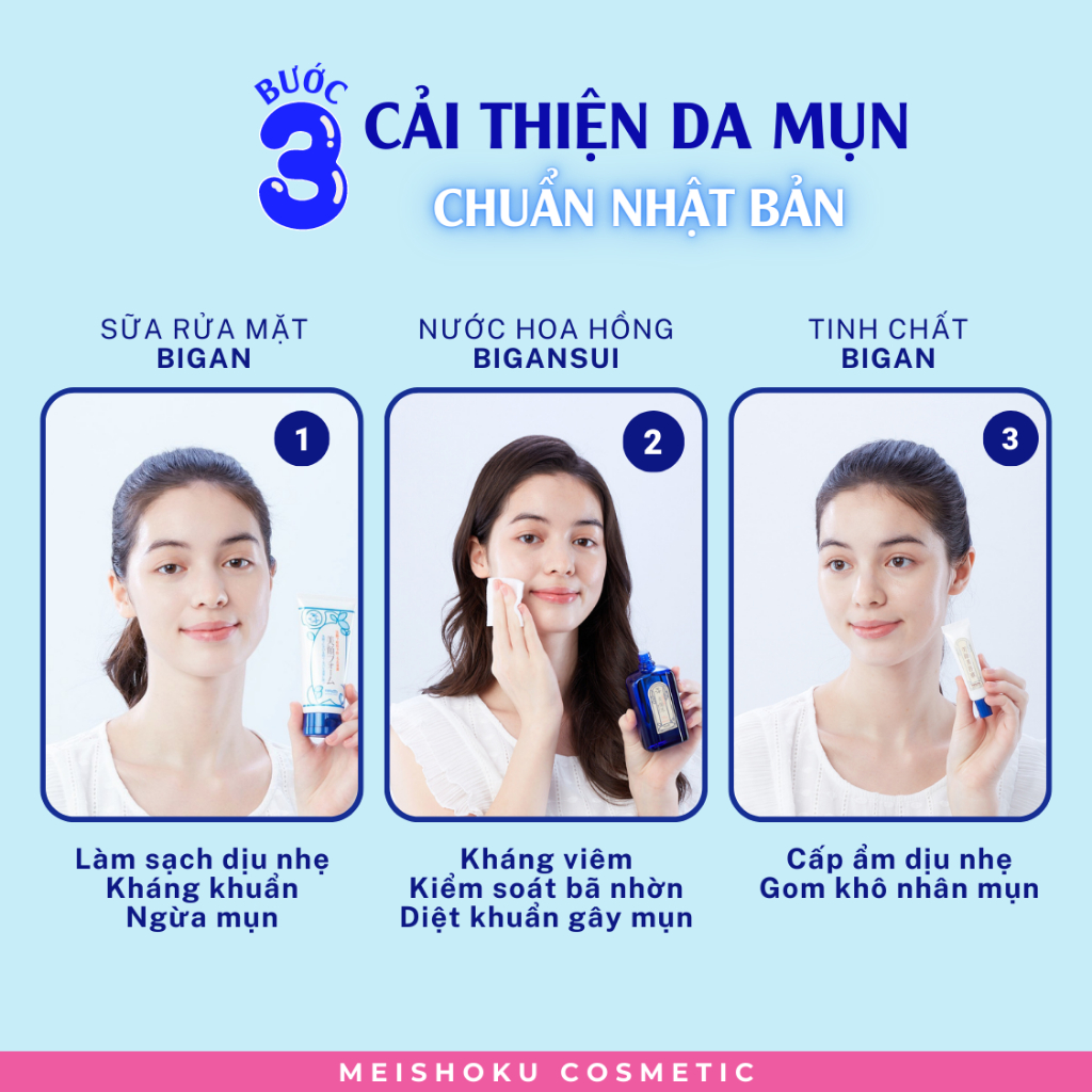 Nước hoa hồng Làm sạch và Ngăn ngừa mụn MEISHOKU Bigansui Lotion 90ml