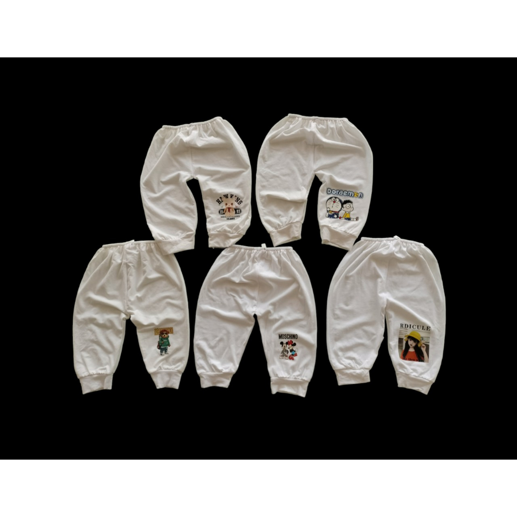 Set 10 quần dài trắng cute cho bé trai bé gái