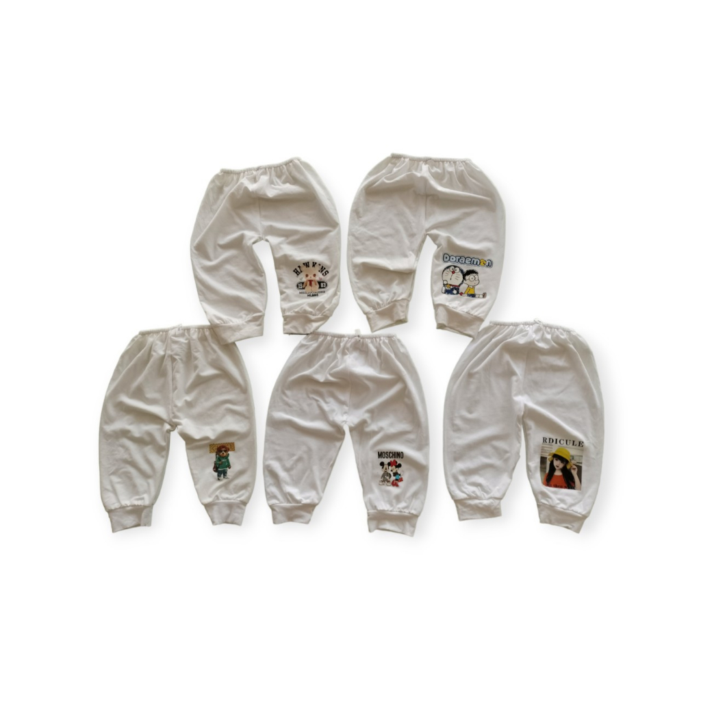 Set 10 quần dài trắng cute cho bé trai bé gái