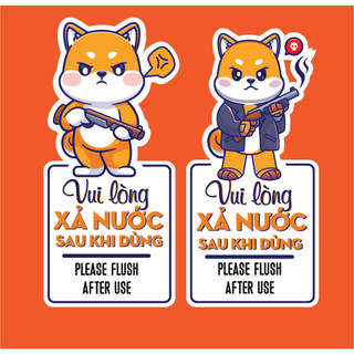 WC, biển nội quy vệ sinh xả nước, bỏ rác đúng chỗ,dùng cho nhà hàng khách sạn, quán hàng