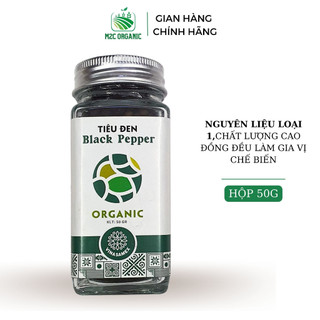 Tiêu đen hữu cơ nguyên hạt Vinasamex 50g làm từ tiêu xanh sấy khô, vị cay nhẹ