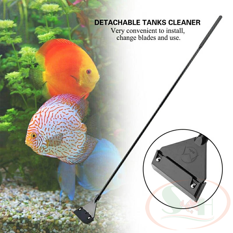 Dao cạo rêu Mufan nhôm đen, inox vệ sinh rêu tảo bám kính bể thủy sinh cá tép