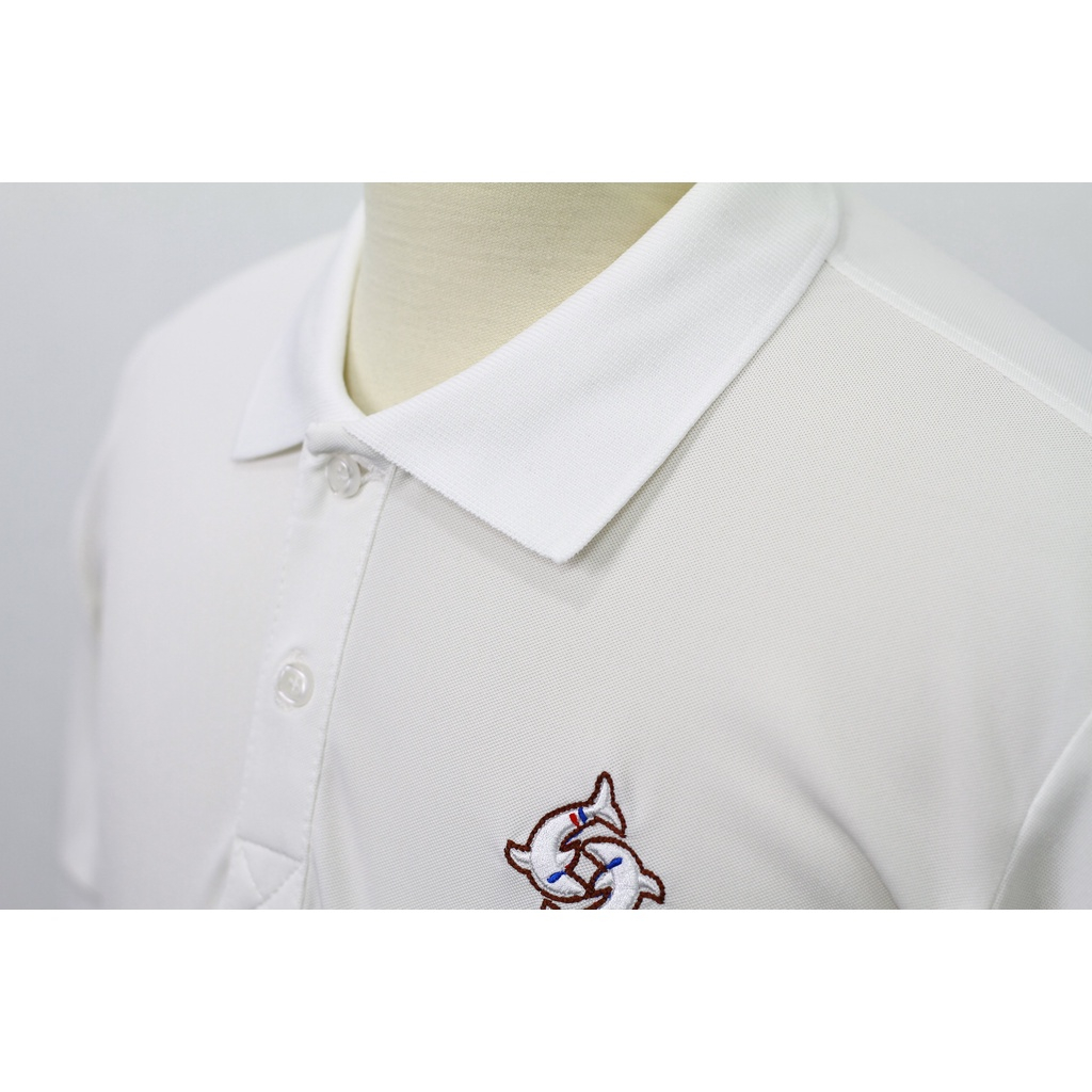 PL6 - Áo Polo Nam cổ bẻ thêu hình cá heo- thun basic cộc tay vải cá sấu cotton, chuẩn form 2 màu cơ bản
