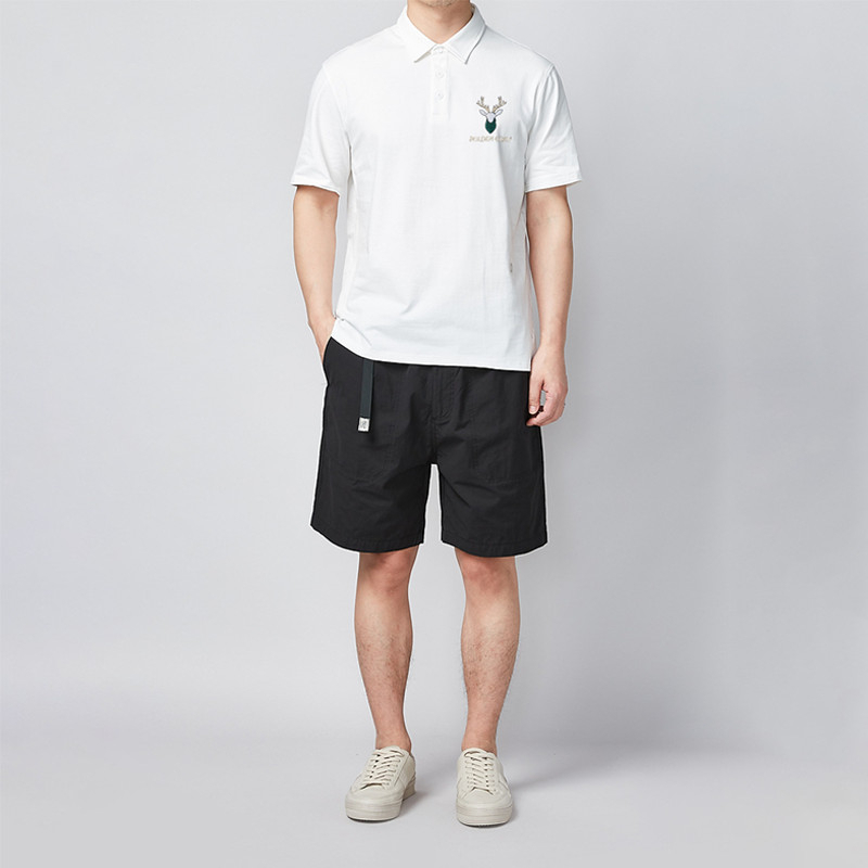 PL7 - Áo Polo Nam cổ bẻ thêu hình hươu- thun basic cộc tay vải cá sấu cotton, chuẩn form 2 màu cơ bản