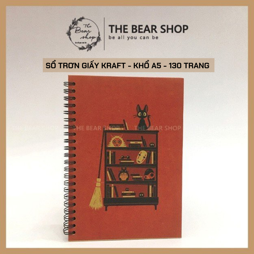 MÈO CON - Sổ tay ghi chép handmade vintage - khổ A5 bìa cứng giấy kraft - The Bear Shop